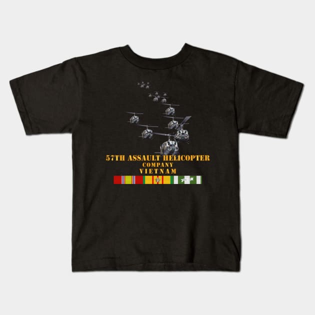 57th Assault Helicopter Co w VN SVC X 300 Kids T-Shirt by twix123844